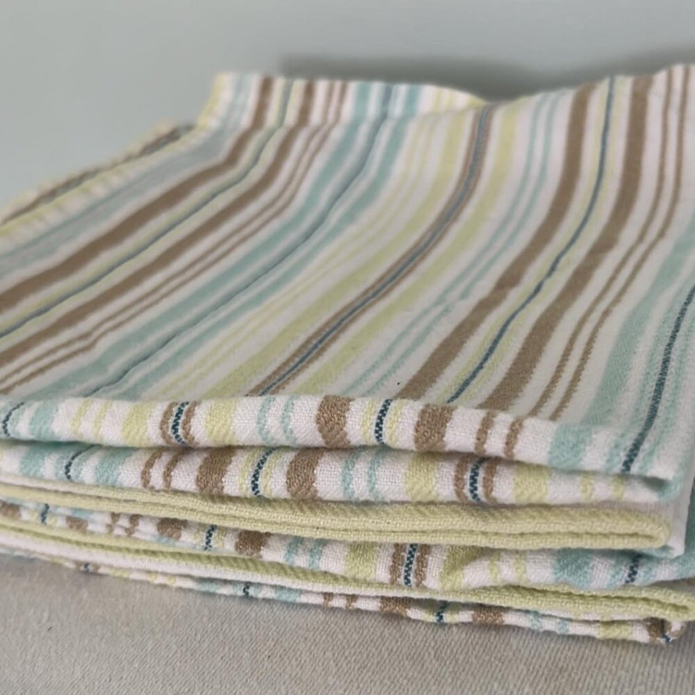 Kohls Linen Napkins Springtime Stripes Colors 20X20 set of 6